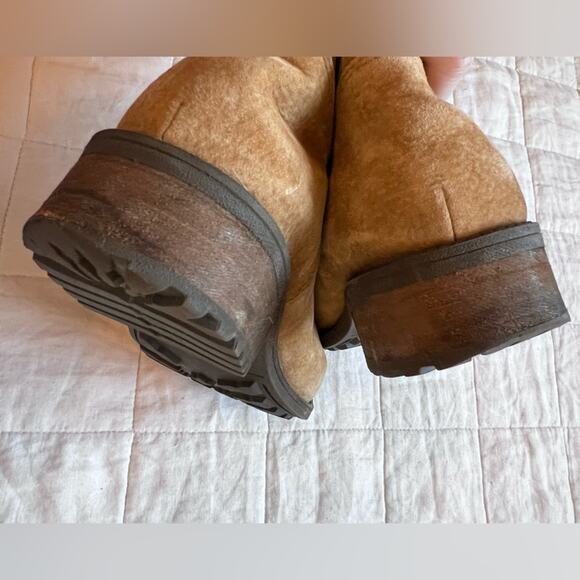 UGG Chaney Camel Suede Buckle Strap Zip Up Boots Cottagecore Prairie - US 8 - Picture 11 of 12